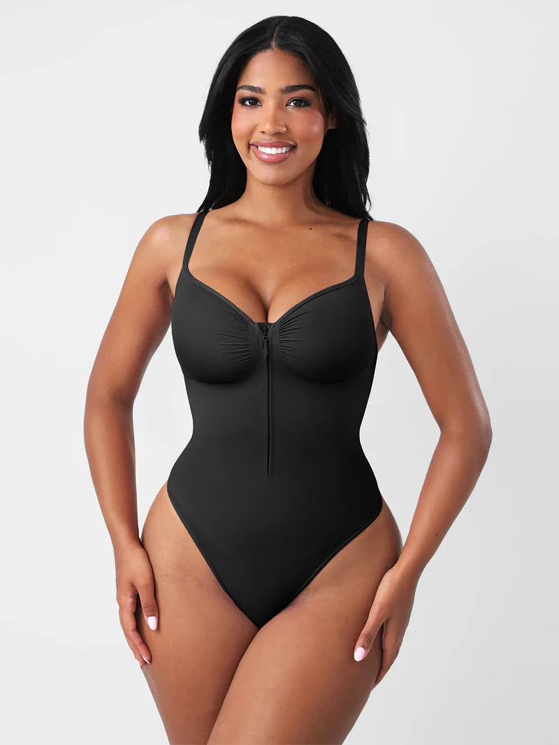 Lovisy Seamless Tummy Control Zipper Sculpt and Support Bodysuit