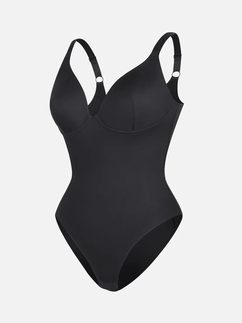 Lovisy V Neck Tummy Control Shaping Bodysuit