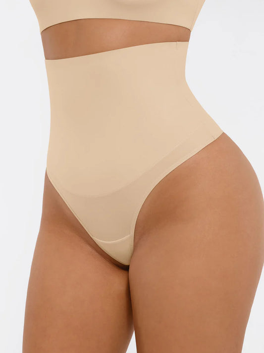 Lovisy Mid-Waisted Thong Tummy Control Shaper Panties