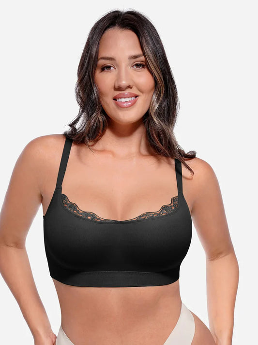 Lovisy No Underwire Seamless Lace Everyday Bra