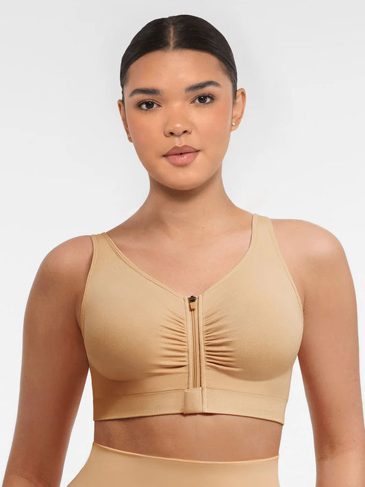 Lovisy Seamless Front-Opening Zipper Bra