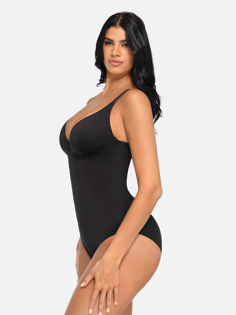 Lovisy V Neck Tummy Control Shaping Bodysuit