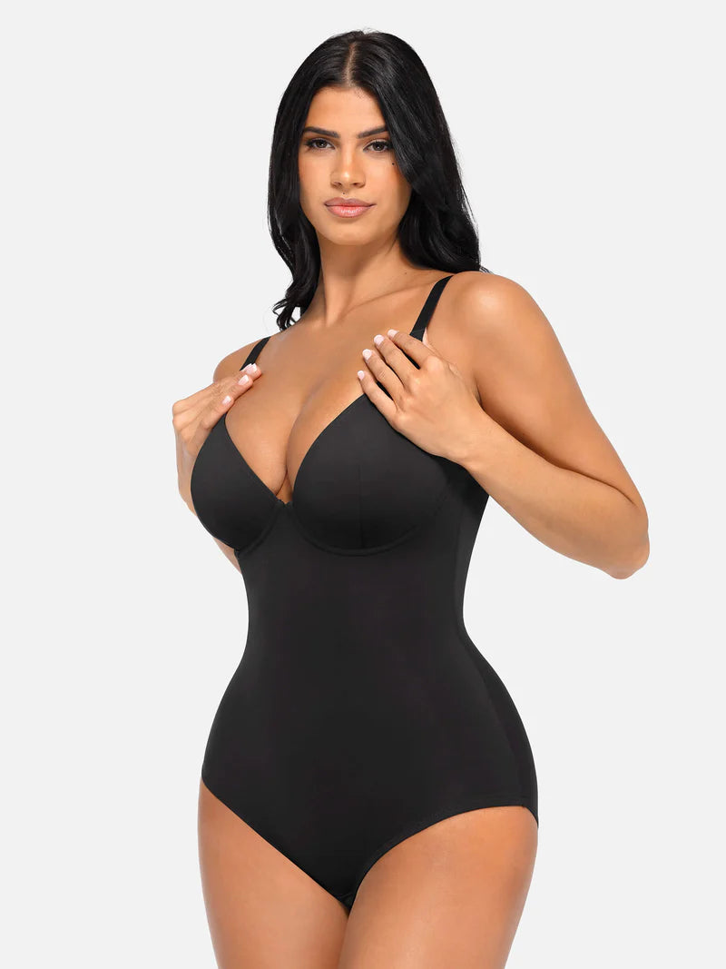Lovisy V Neck Tummy Control Shaping Bodysuit