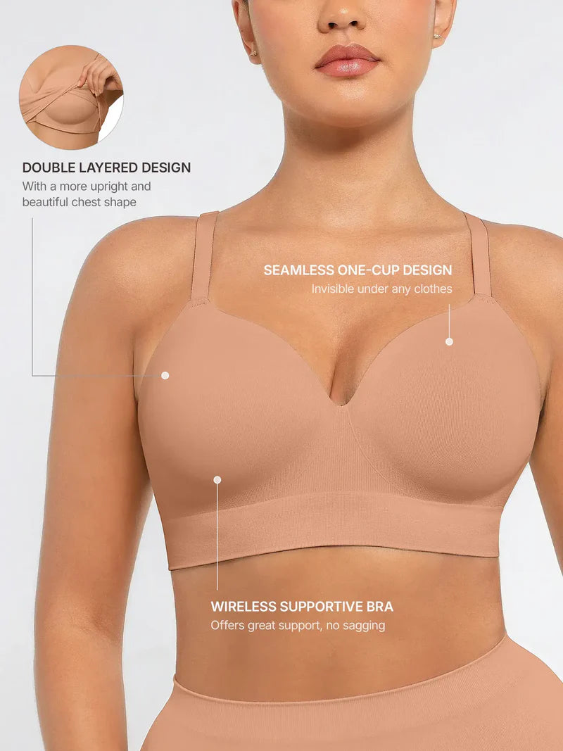 Lovisy Wireless Push-Up Seamless Comfort Full Coverage Bra